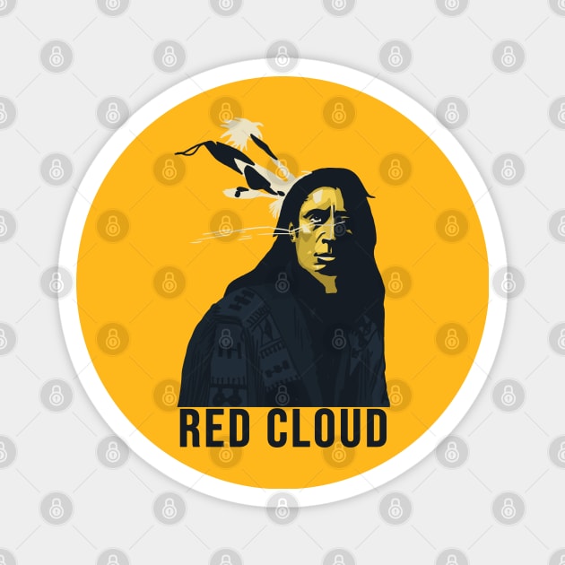 Native American Red Cloud Vector 2 Magnet by Eyanosa